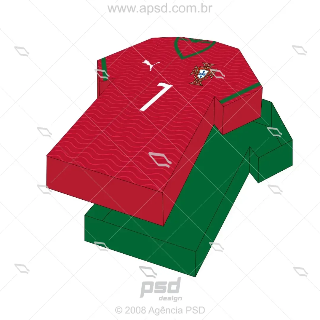 molde caixa camiseta portugal cristiano ronaldo R7