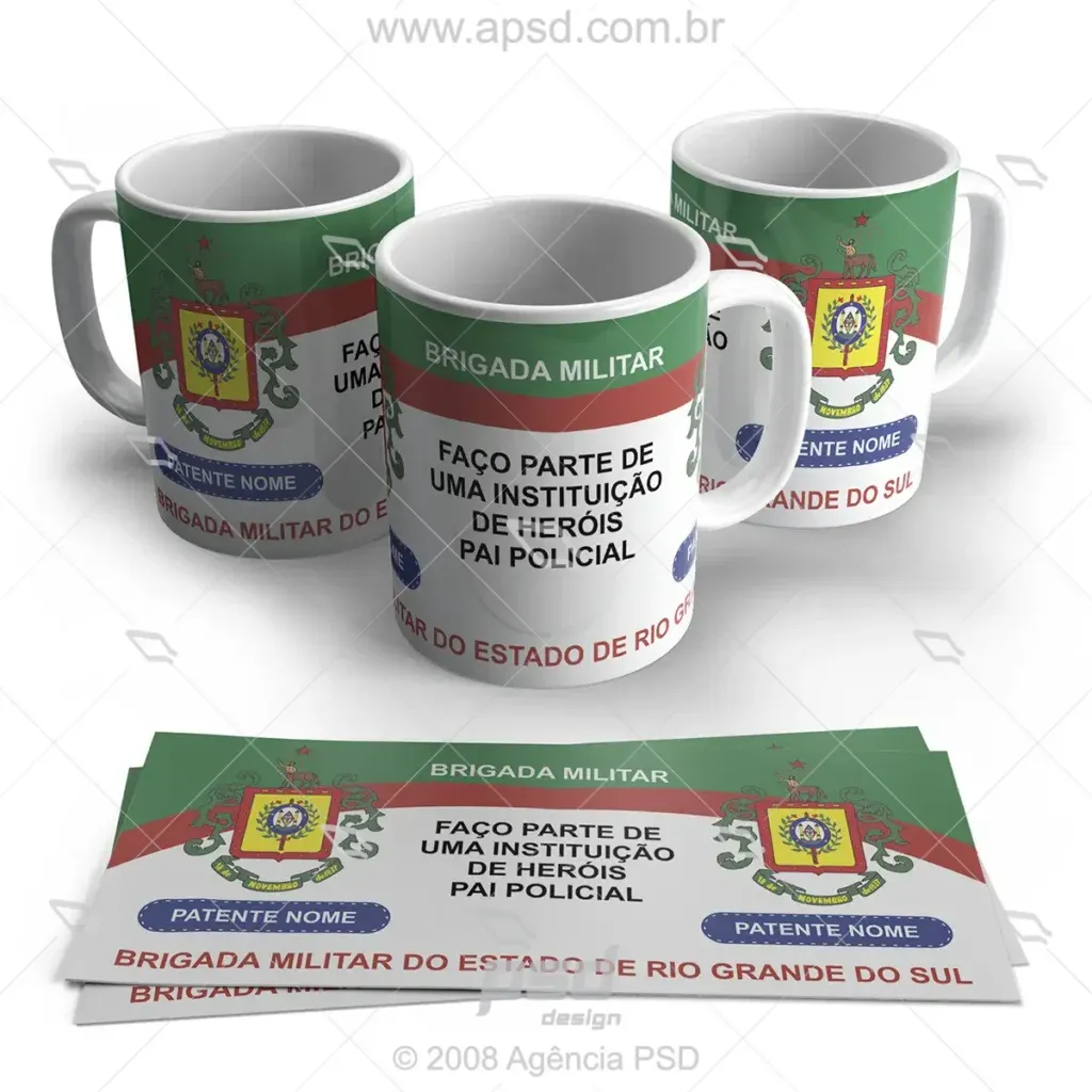 arte caneca brigada policia militar rio grande do sul