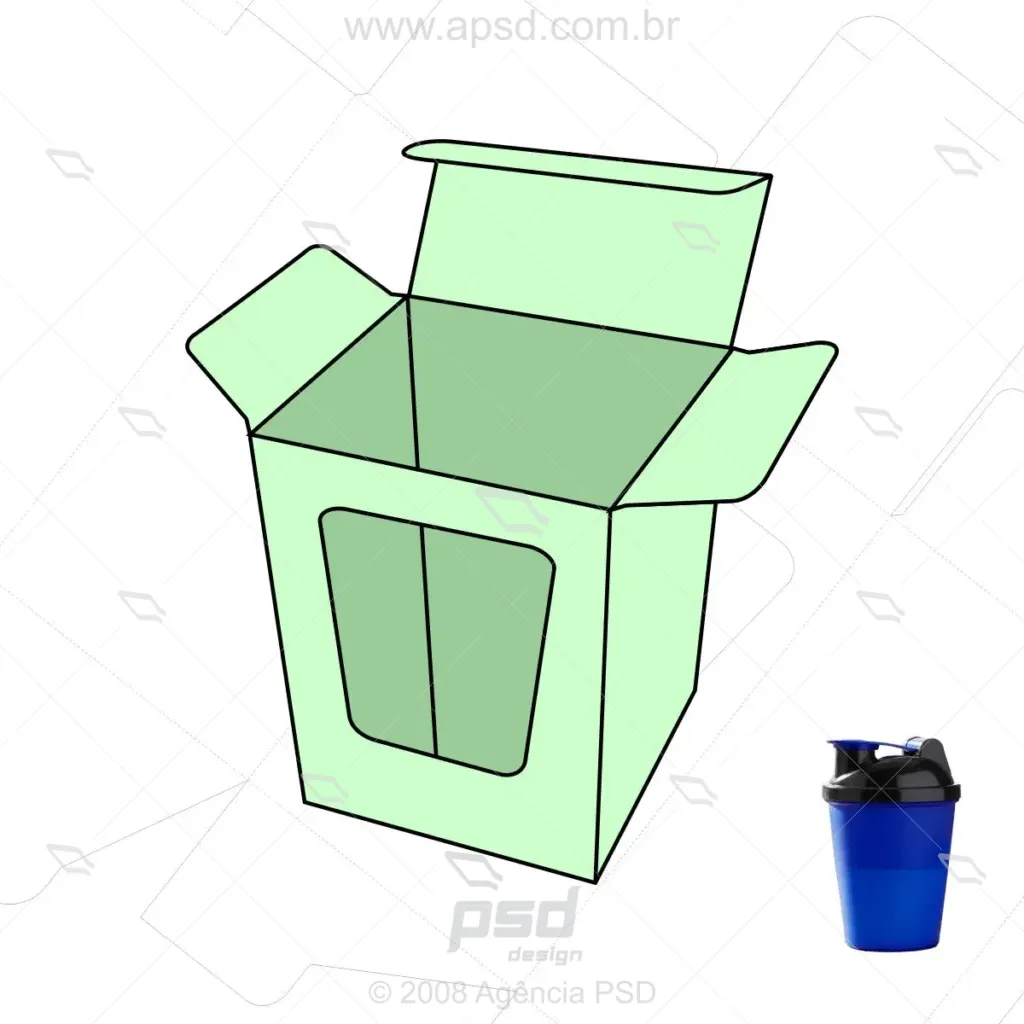 molde caixa copo eco com tampa shake