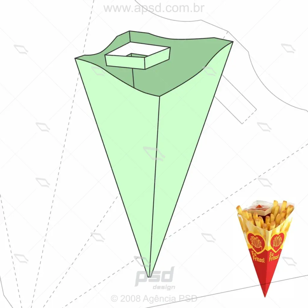 molde caixa batatinha palito