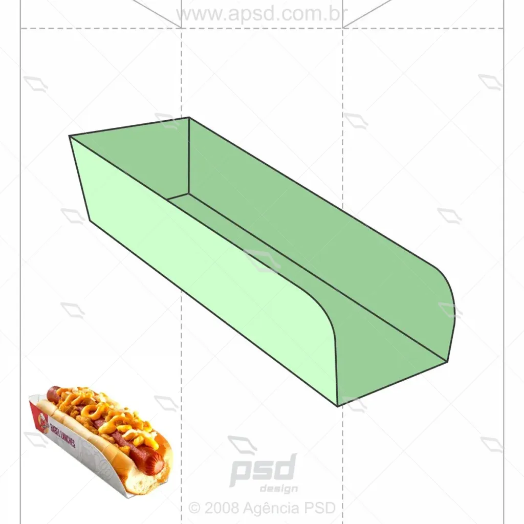 molde caixa hotdog