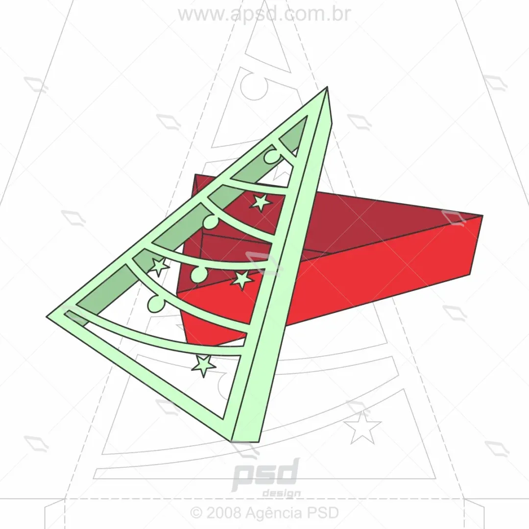 molde caixa pinheiro natal