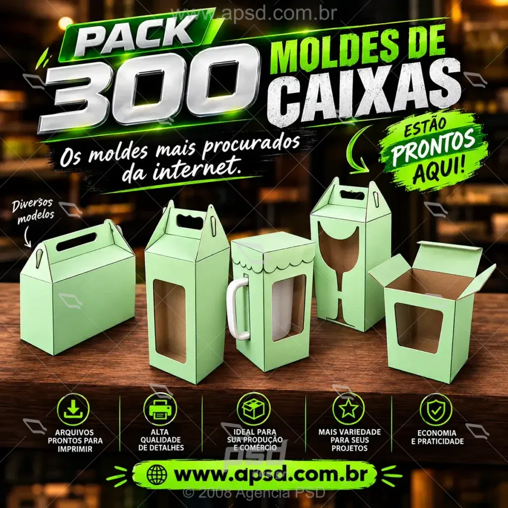 Pack moldes de caixas