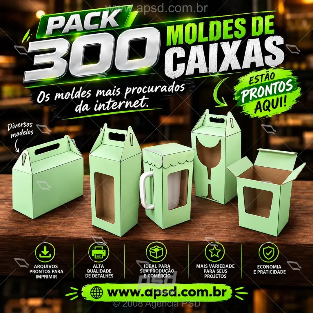 Pack moldes de caixas