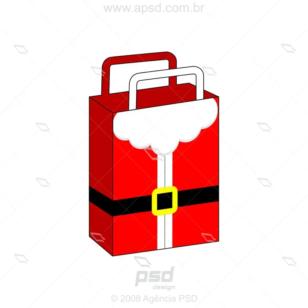 Molde sacola roupa papai noel