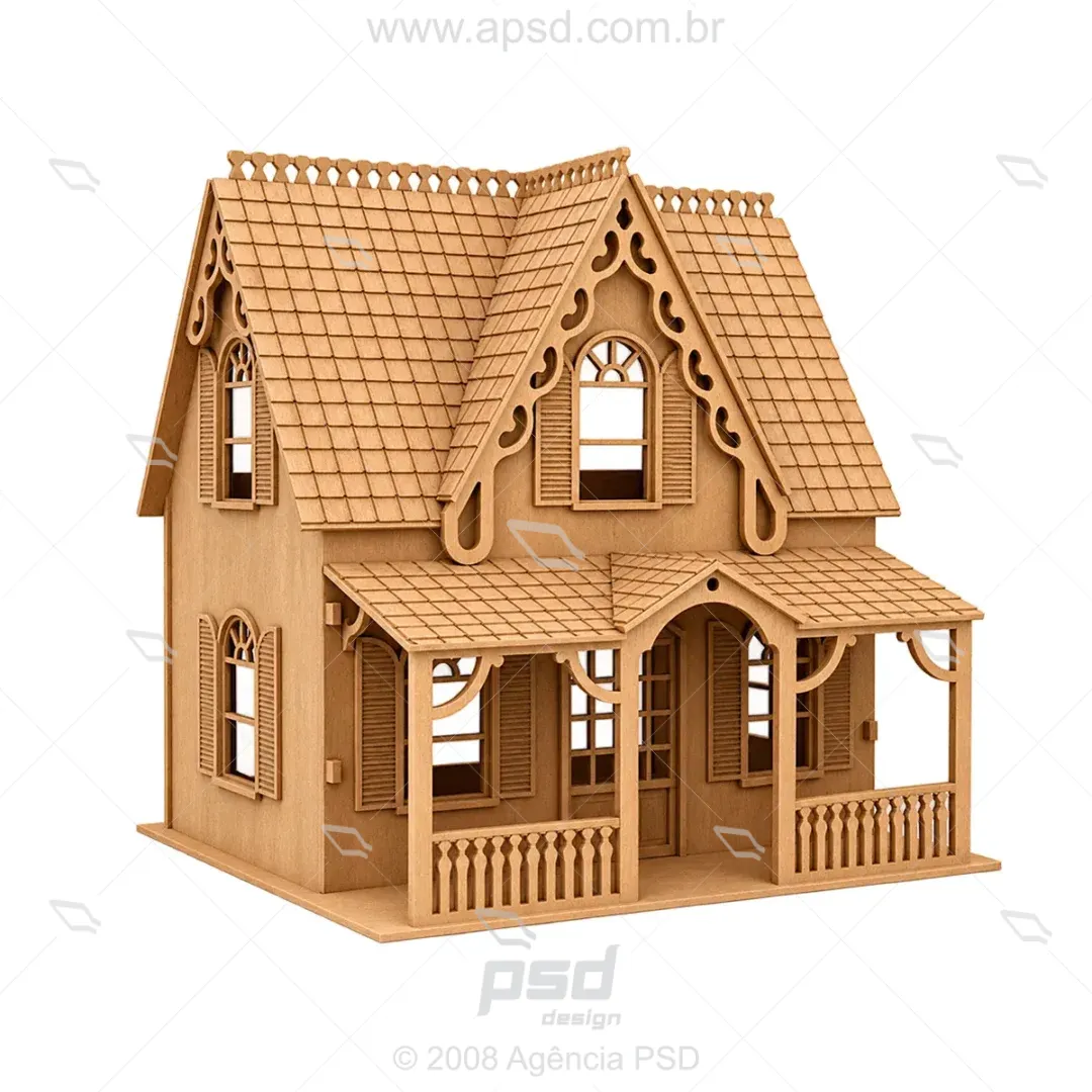 casa de boneca corte a laser