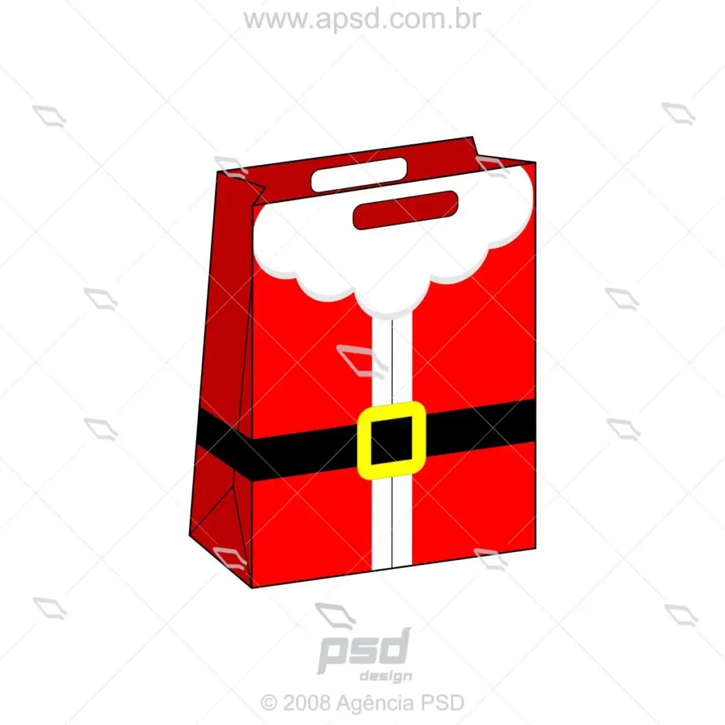 Molde sacola papai noel alça 2